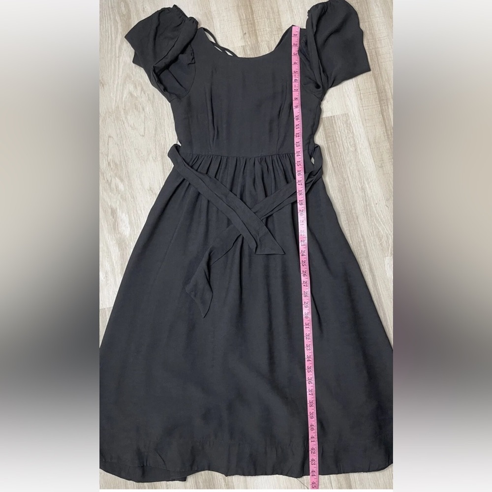 THE ODELLS ANTHROPOLOGIE Hyacinth Cross Back Midi Dress Black XS - Picture 9 of 9